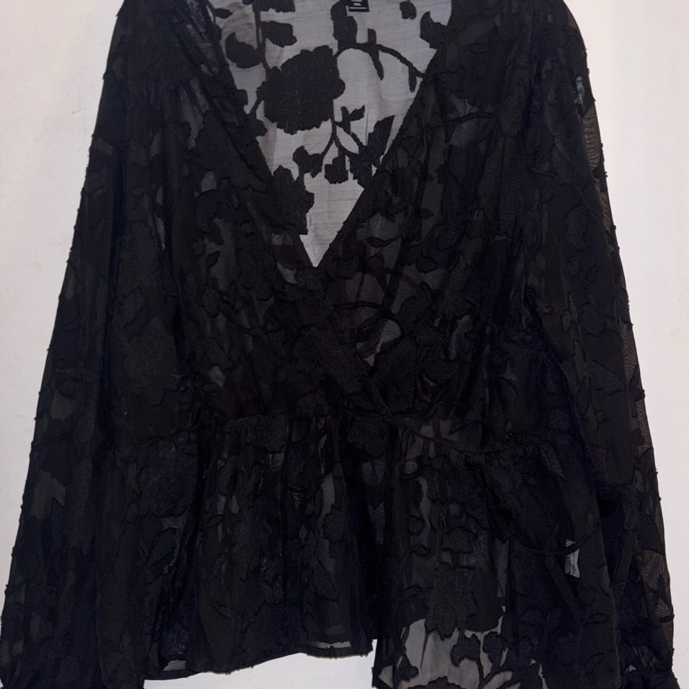 SHEIN Black Lace Blouse